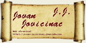 Jovan Jovičinac vizit kartica
